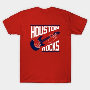 Houston Rocks Air Guitar - Red T-Shirt